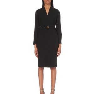 MaxMara Tivoli Stretch Wool Crepe And Silk Crepe De Chine Dress Black size 6